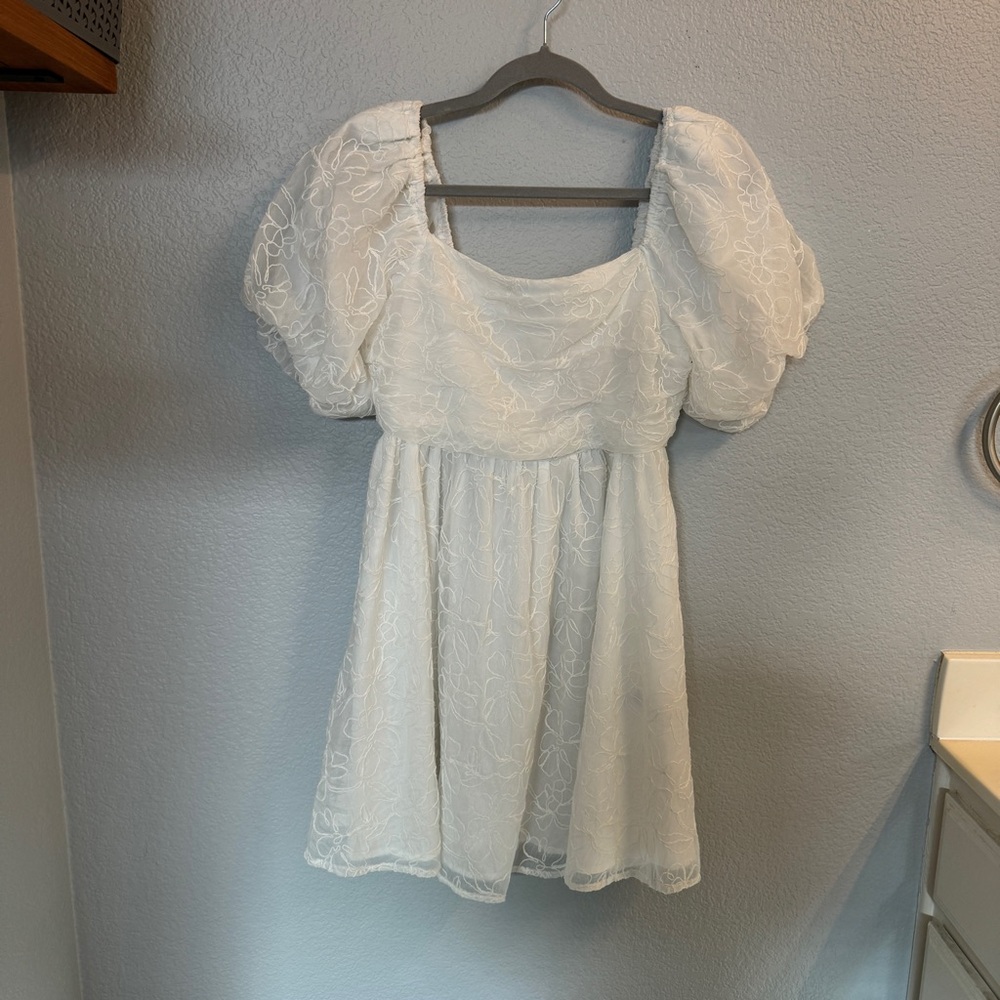 Main Strip White Mini Dress